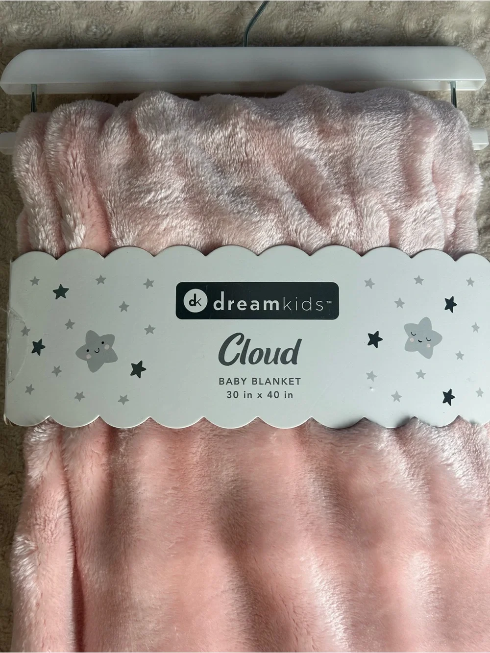 Dreamkids Cloud Baby Blanket Solid Pink Plush Soft RN 164273